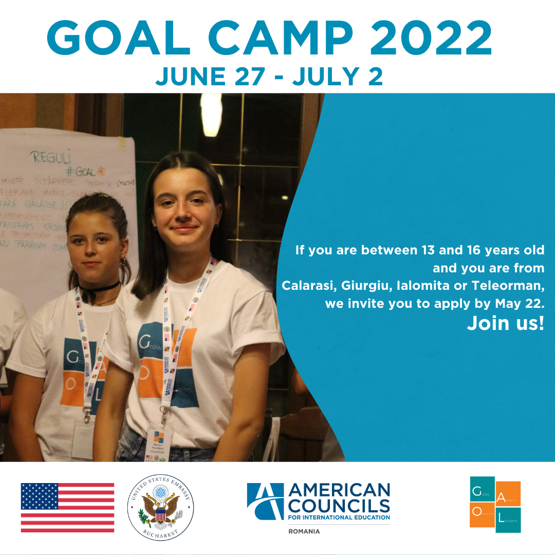 American Councils for International Education Romania anunță începerea competiției pentru programul GOAL Camp 2022 thumbnail