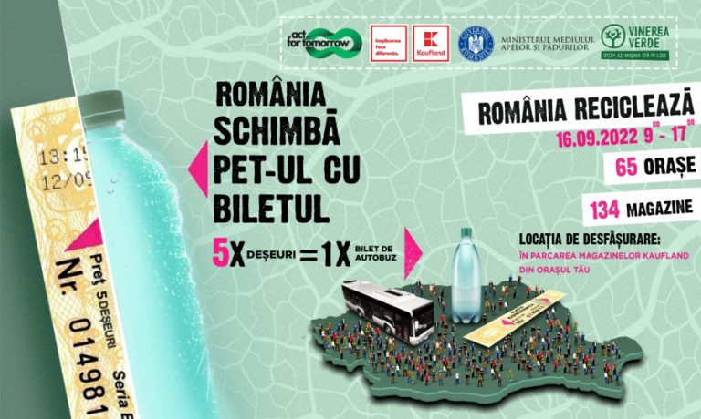 Pe 16 septembrie, locuitorii din Giurgiu vor putea schimba deșeuri pe bilete de călătorie. Află detaliile campaniei…
