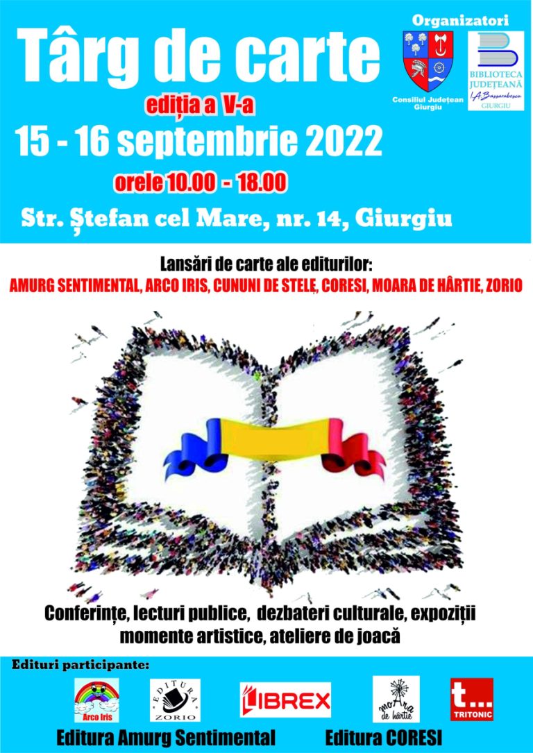 A V-a ediție a târgului de carte organizat de Biblioteca Județeană „I.A Bassarabescu” revine la Giurgiu