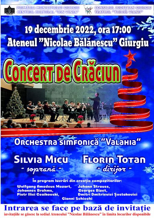 Concert de excepție oferit de orchestra simfonică „Valahia” la Ateneul „Nicolae Bălănescu”