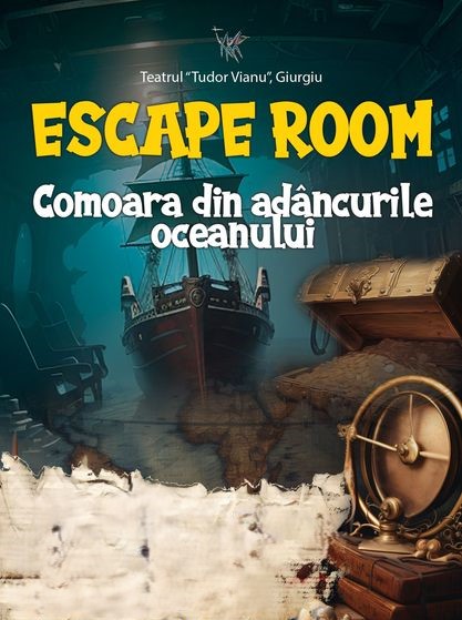 Teatrul „Tudor Vianu”, din Giurgiu vă provoacă să descoperiți comoara de pe Fundul Oceanului! Concurenții vor afla indiciile chiar din cabina temutului pirat Barbă Neagră!