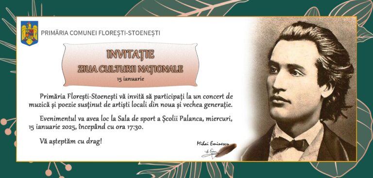 Ziua Culturii Naționale sărbătorită la Florești-Stoenești cu un spectacol de muzică și poezie