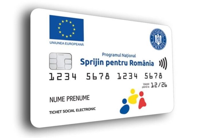 Imagine cu card social 2025 folosit pentru alimente și mese calde