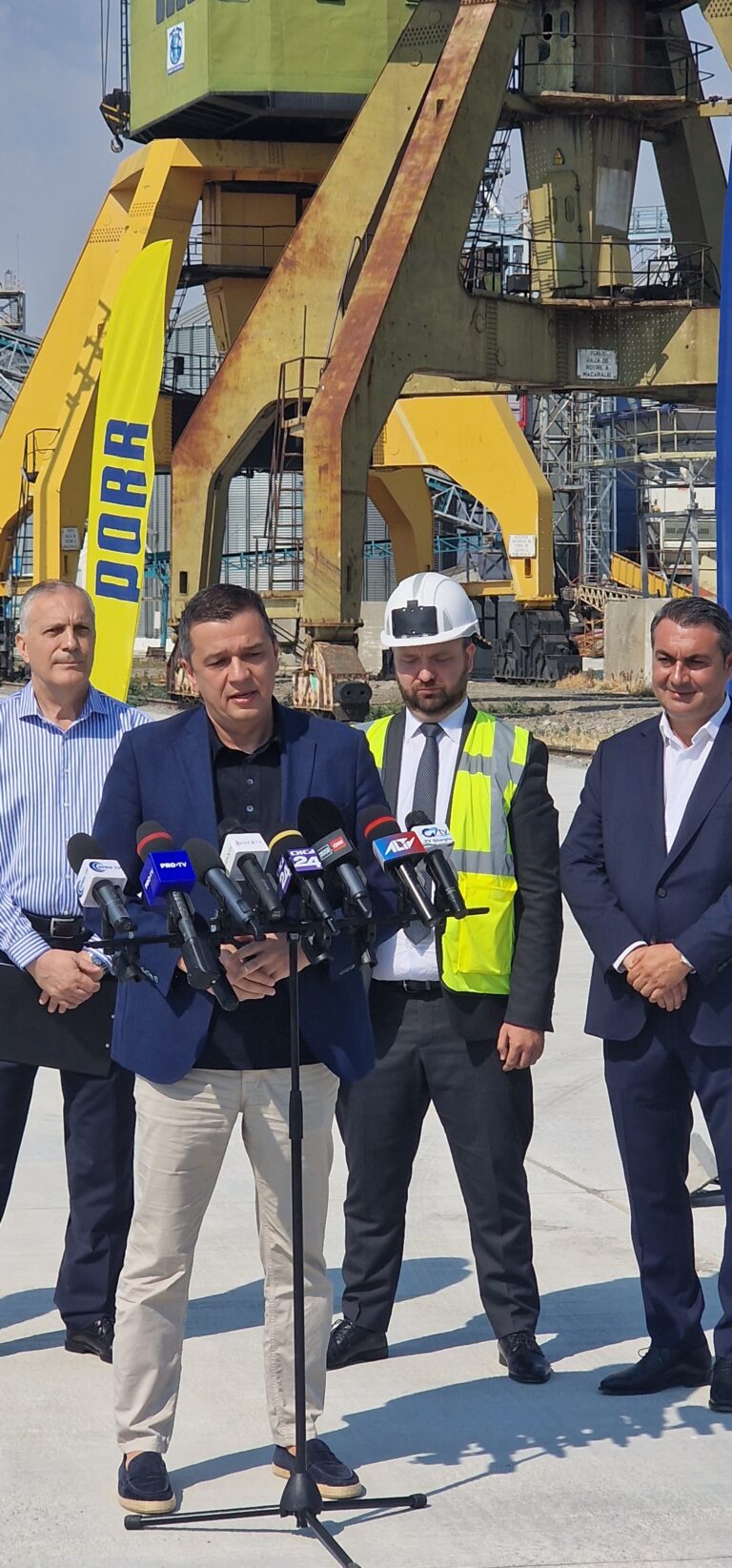 Inaugurarea portului la Giurgiu, a fost și un prilej pentru câteva declarații politice ale fostului ministru al Transportului, Sorin Grindeanu