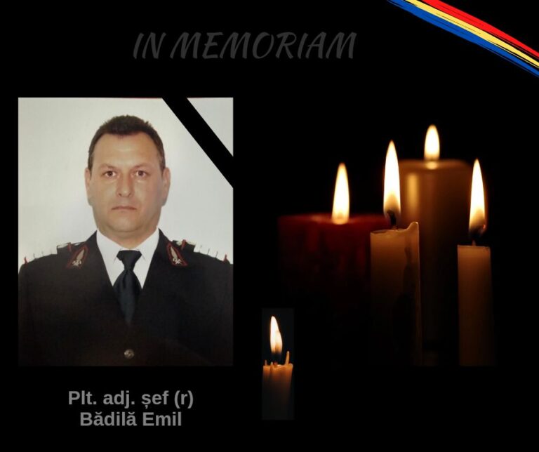 A trecut în neființă plt. adj. șef (r) Bădilă Emil, cadru al ISU Giurgiu