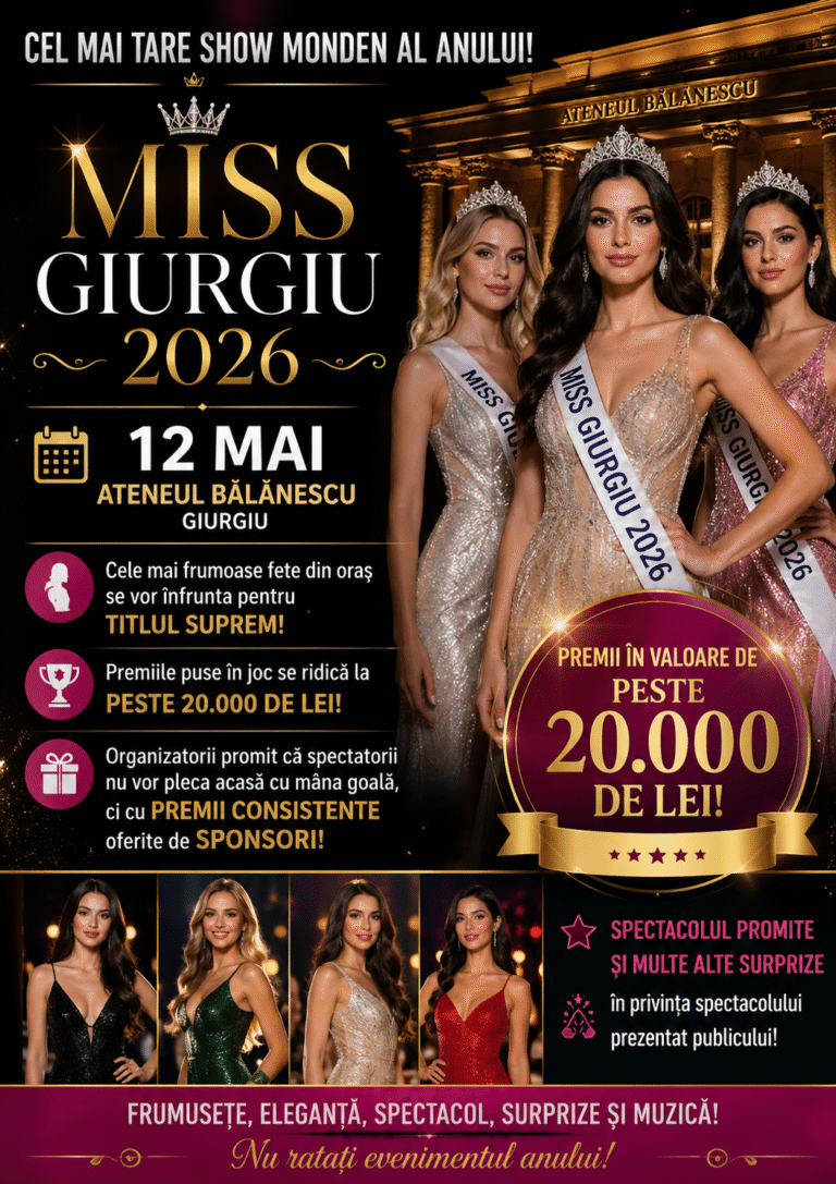 MISS Giurgiu – 2026 va fi aleasă pe 12 mai, la  „Ateneul Bălănescu” (LINK)