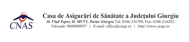 Concurs pentru ocuparea funcției vacante de director general în cadrul C.A.S. Giurgiu