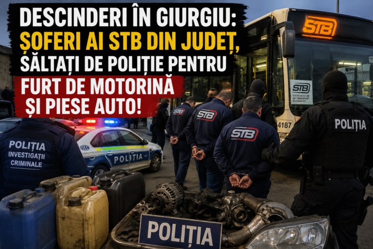 Descinderi în Giurgiu: Șoferi ai STB din județ, săltați de poliție pentru  furt de motorină și piese auto!”