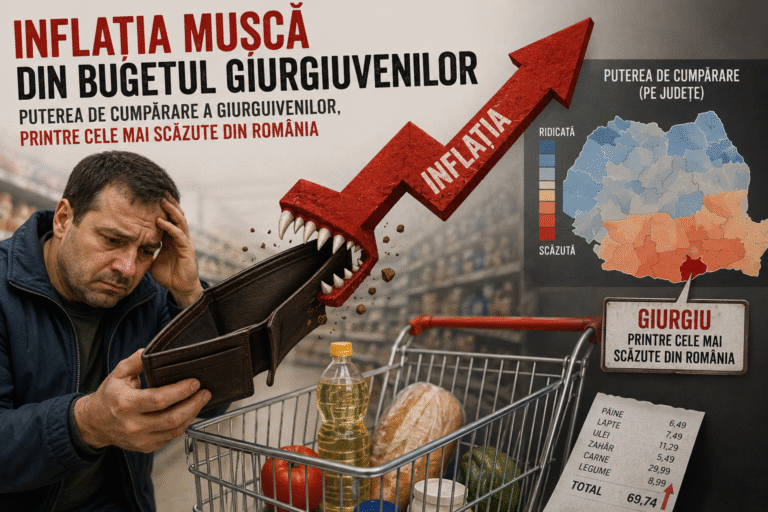 Inflația mușcă din bugetul giurgiuvenilor: Puterea de cumpărare, printre cele mai scăzute din România