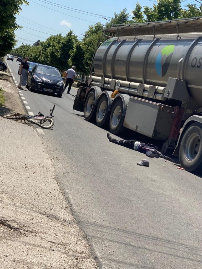 Tragedie la Malu, în județul Giurgiu! Un biciclist a murit strivit de o cisternă, pe DN5C