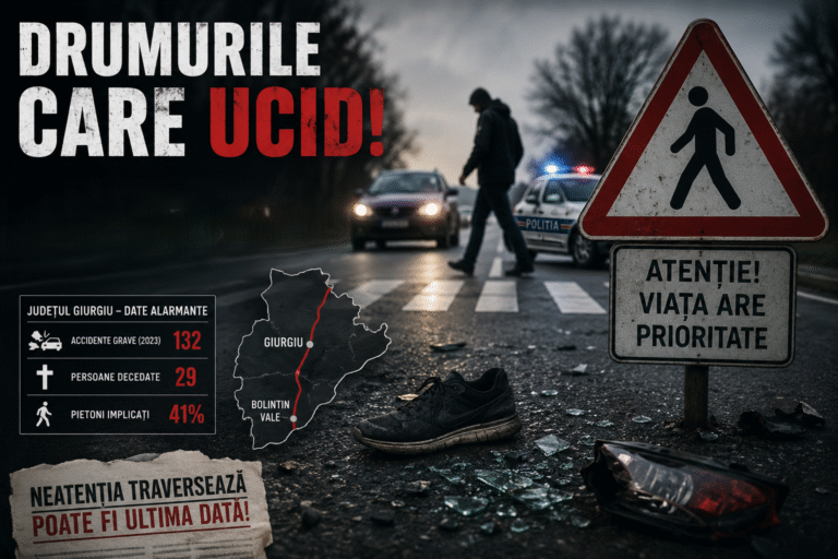 Drumurile care ucid! Județul Giurgiu, între statistici alarmante și tragedii provocate de pietoni neatenți