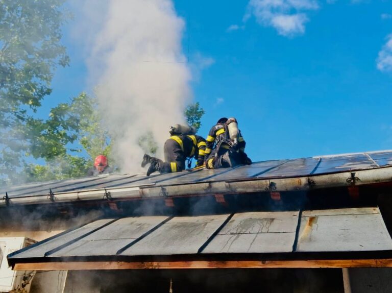 Incendiu într-o gospodărie din municipiul Giurgiu. Flăcările au afectat acoperișul și mai multe încăperi