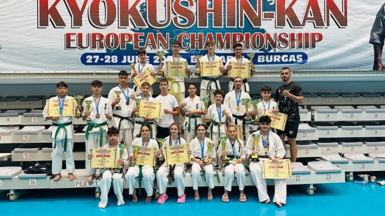 Clubul giurgiuvean „Cătălin Mocanu Academy” a cucerit 17 medalii la Europeanul de la Burgas. România este vicecampioană europeană la KAN!