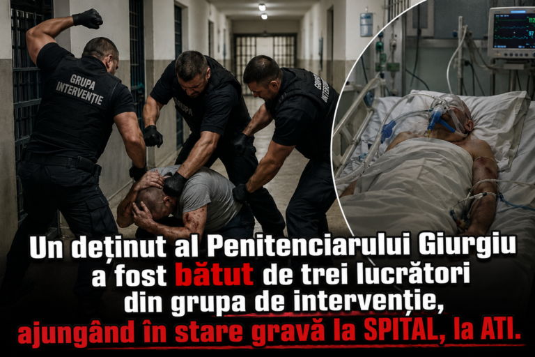 Caz cutremurător: Un deținut al Penitenciarului Giurgiu a fost bătut de trei lucrători din grupa de intervenție, ajungând în stare gravă la Spital. Parchetul și ANP au declanșat anchete de urgență!