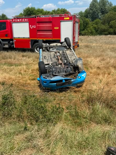 Accident rutier astăzi, în apropierea localității Roata de Jos, județul Giurgiu