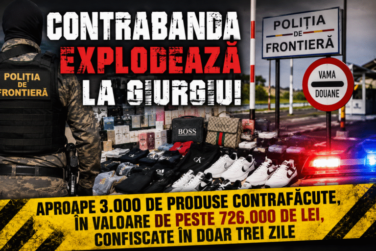 Contrabanda explodează la Giurgiu! Aproape 3.000 de produse contrafăcute, în valoare de peste 726.000 de lei, confiscate în doar trei zile (VIDEO)