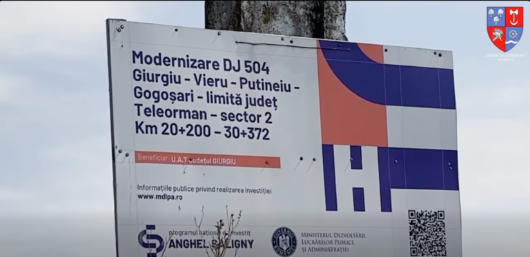 Proiect finalizat și recepționat pe unul dintre cele mai importante drumuri județene din sudul Giurgiului. Toma Petcu: „Continuăm investițiile în infrastructura rutieră a județului!”