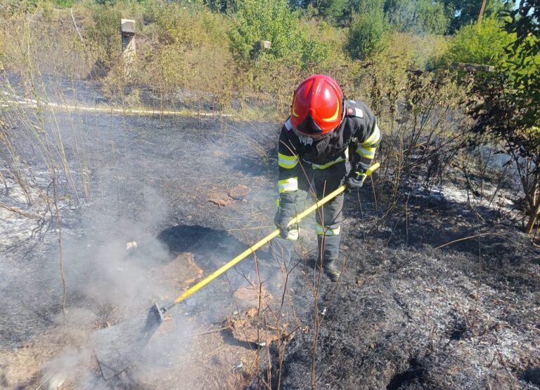 Flăcări uriașe la câțiva metri de case și de calea ferată din Giurgiu! O tragedie a fost evitată în ultima clipă datorită intervenției eroice a pompierilor