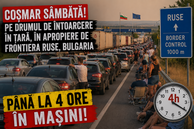 Coșmar sâmbătă, pe drumul de întoarcere în țară, în apropiere de frontiera Ruse, Bulgaria : românii au stat până la 4 ore în mașini!