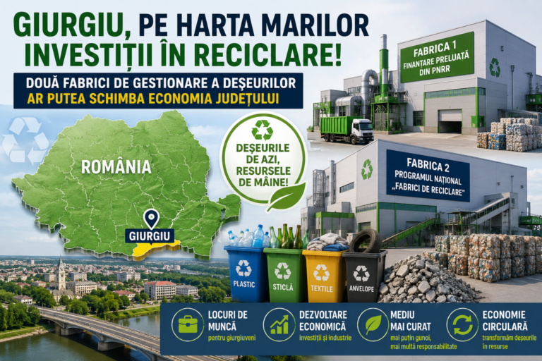 Municipiul Giurgiu, pe harta marilor investiții în reciclare! Construirea a două fabrici de gestionare a deșeurilor ar putea schimba economia județului
