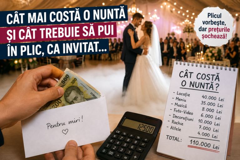 Nuntă de 60.000 de lei?! Cât mai costă o nuntă și cât trebuie să pui în plic, ca invitat…