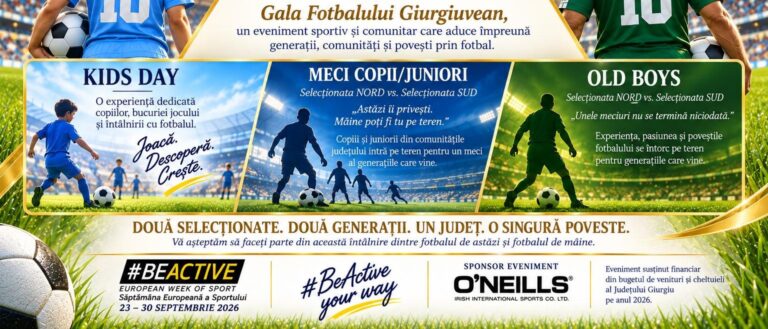 Două generații, un singur stadion! Gala Fotbalului Giurgiuvean aduce NORD-ul și SUD-ul față în față!