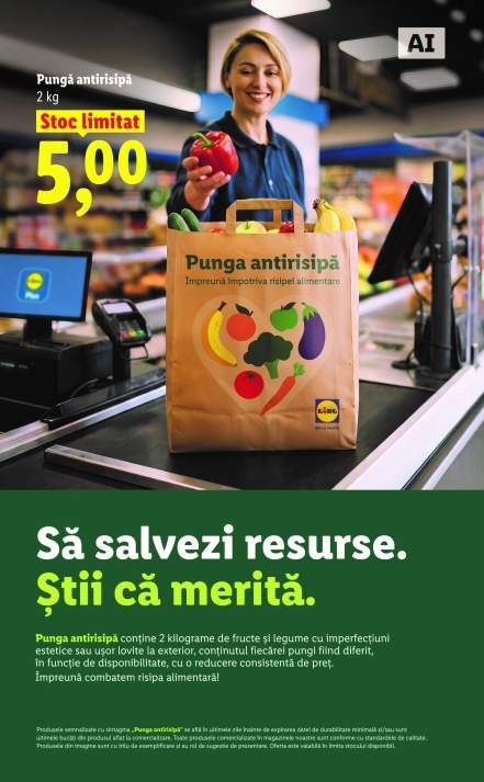 Lidl lansează „Punga antirisipă”, la doar 5 lei! Giurgiuvenii nevoiași beneficiază, la rândul lor , de această pungă